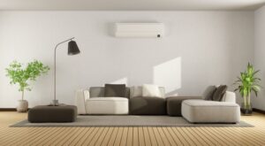 ductless-air-handler-in-modern-living-room